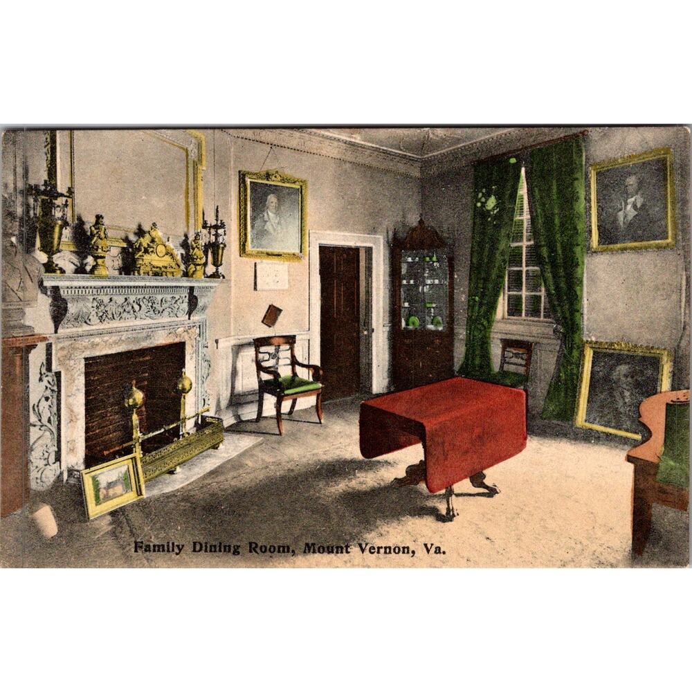 Family Dining Room George's Washington's Home VA Vintage Postcard SP17-24